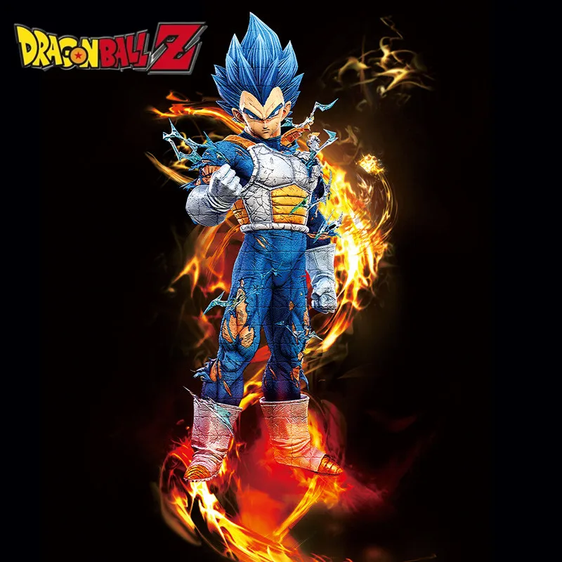 Dragon Ball Super Saiyan Vegeta Four Heads Glow Enchanted Scream Roar Super Blue Training Wear Figure Model Ornament Toy Gifts