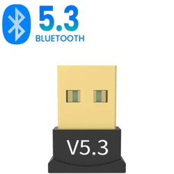 Enhanced Wireless Bluetooth 5.3 USB Adapter for PC - Audio Receiver & Transmitter (Black)