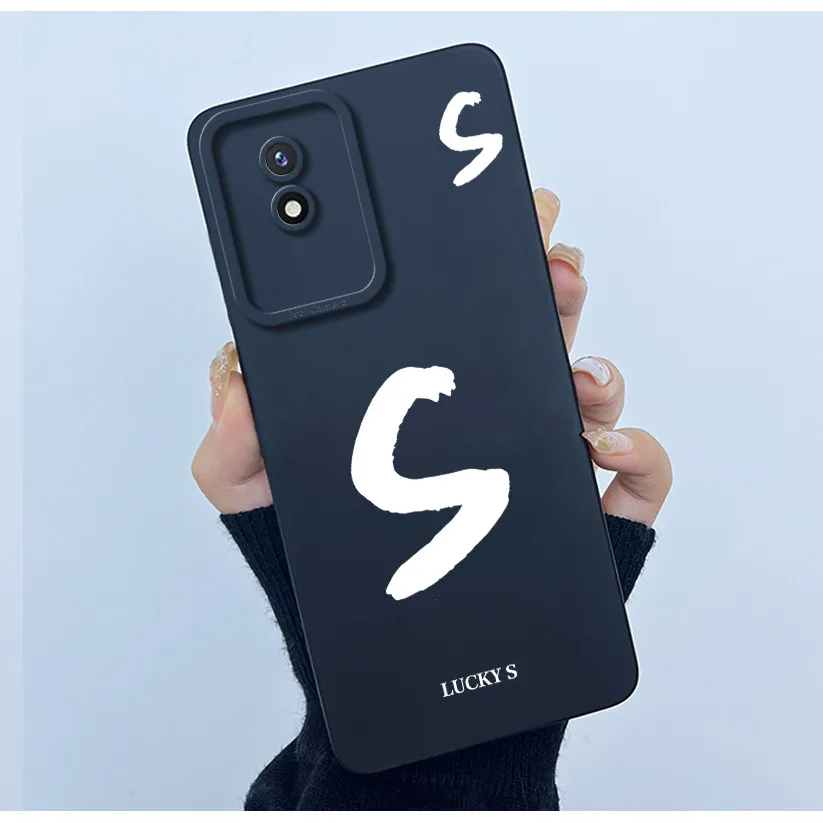 Lucky Initial Letter Silicone Soft Phone Case - Stylish Protective Bumper Cover