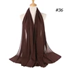 Musulman en mousseline de soie Hijab femmes bulle en mousseline de soie écharpe pour femmes dames voile musulman Islam couleur unie malaisie Musulman Wrap foulards
