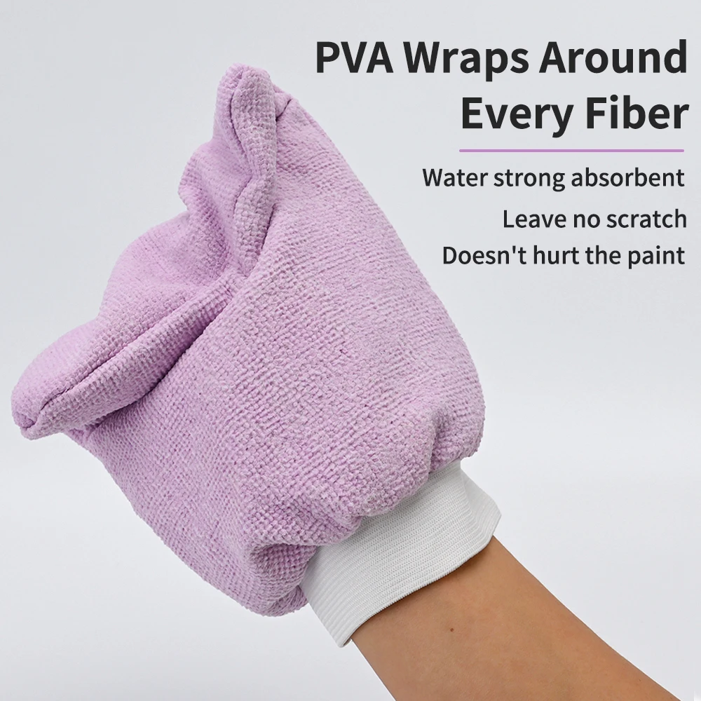 Car Washing Gloves Waterproof Microfiber PVA Gloves Car Cleaning Mitt Detailing Brush Auto Care Double-faced Glove