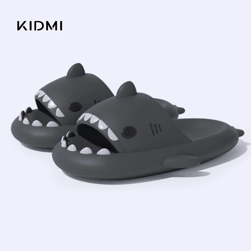 Kidmi Summer Cute Women's Sandals Fashion Shark Slippers Soft Women Flat Sandals Outdoor Beach Sandals 2024 Home Cloud Slippers