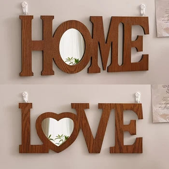 HOME LOVE Wooden Wall Mirror 6