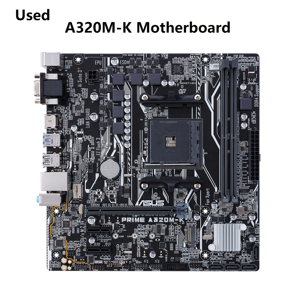 PRIME A320M-K Desktop Motherboard Socket AM4 DDR4 USB3.0 SATA3 HDMI VGA 32GB A320 M.2 desktop motherboard