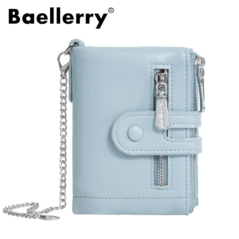 Baellerry Modische Damen-Kurzgeldbörse mit Reißverschluss, Münzfach, Clutch-Handtasche, Kartenhalter, Kompakte Geldbörse für Damen