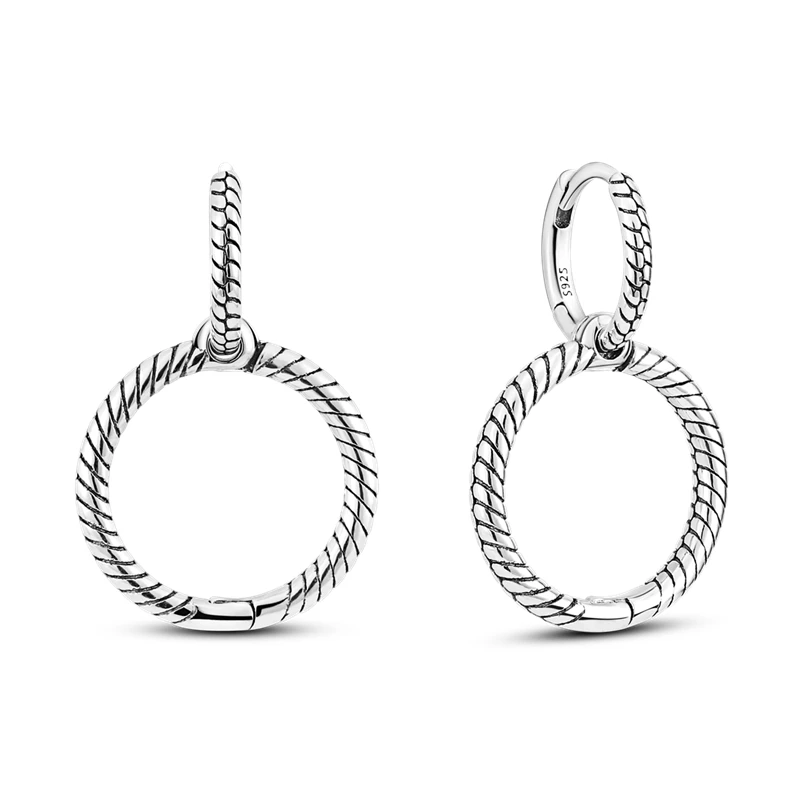 2022 Charm Double Hoop Earrings 925 Silver Sparkling Pave Stud Earring Gift For Women Engagement Jewelry Anniversary