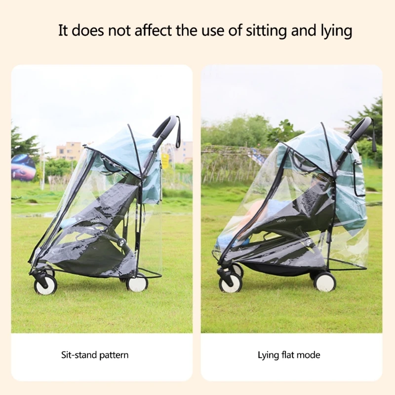 Transparent Baby Strollers Rainproof Cover Weather Proof & Portable Protective Sleeve Full Protections Rain Case