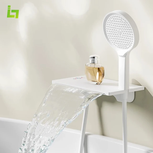 น้ําตกขนาดใหญ่อ่างอาบน้ําก๊อกน้ําเย็นและร้อนขนาดใหญ่แพลตฟอร์มห้องน้ําฝักบัวแตะทองเหลือง 1