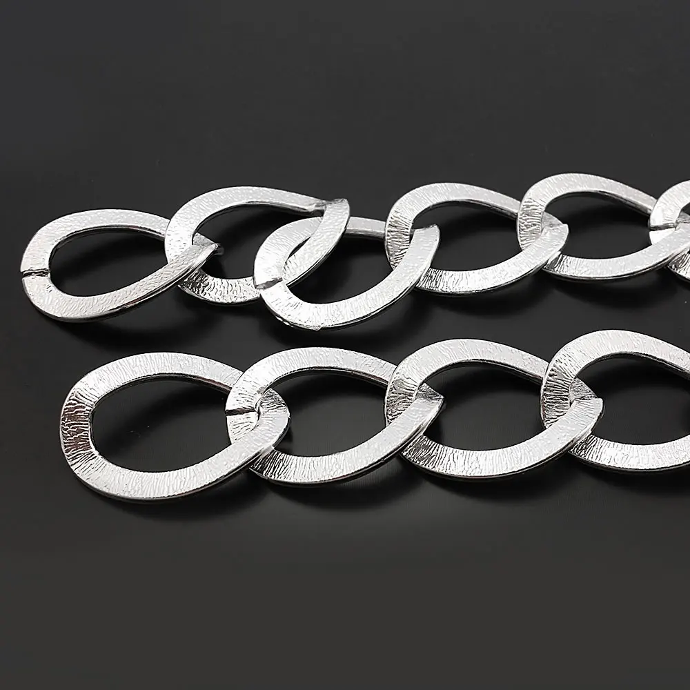 폭 16MM 19MM 21MM 25MM 알루미늄 엠보싱 확장 체인 연결 체인 DIY 쥬얼리 목걸이 부자재 액세서리