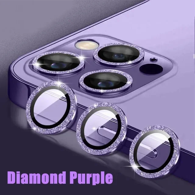 Diamond-Cut Camera Lens Protector Glass with Metal Backing
