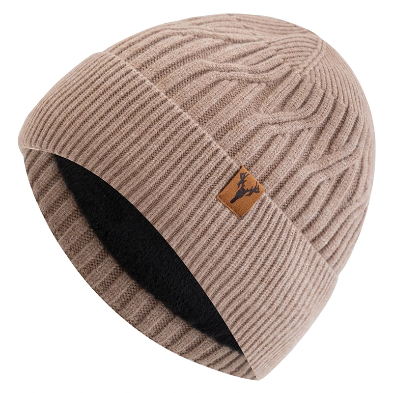 Neue Stil Unisex Winter Hut Plüsch Pelz Futter Warme Kappe Stilvolle Weiche Beanie Hut Für Männer Frauen Outdoor Ski Sport Gestrickte Hut – Detail 10