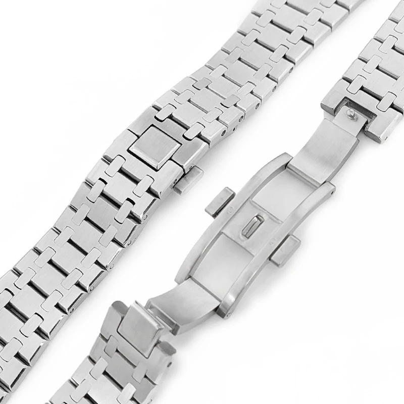 Cinturino In Acciaio Inossidabile MOD Larghezza 26 Mm Adatto Alla Cassa Dell'orologio AP Bracciale Spazzolato Argento/Nero/Oro Rosa Fibbia Pieghevole Parti Di Orologi