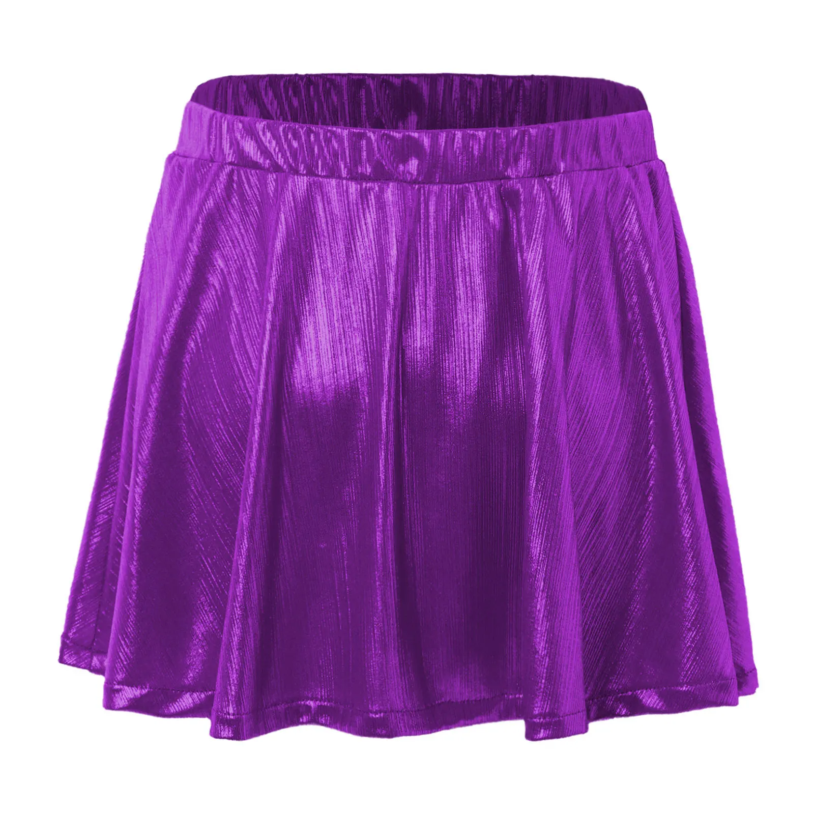 Jupe Patineuse à Paillettes Scintillantes – Taille Haute, Plissée, évasée, Pour Soirée Ou Danse