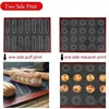 Aomily Silicone 30x40cm Two Sided In One Printing Macaroon Puff Baking Mat Non Stick Pastry Oven Cake Perforated Sheet Liner Mat 3