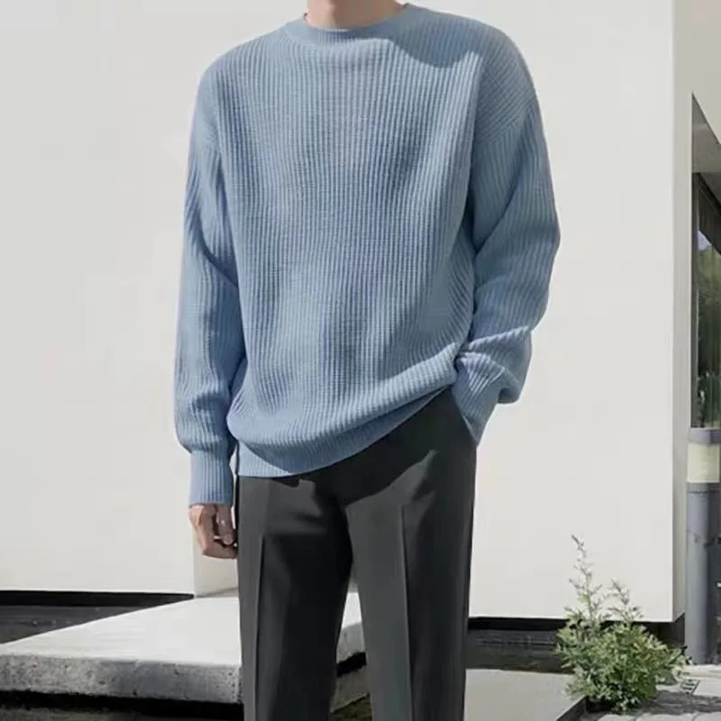 Oversized Sweater Men Knit Pull Homme O-neck Male Knitted Sweater Pullover Jumper Harajuku Casual Streetwear Korean Men Sweaters top grade luxury new fashion brand knit pullover knitted sweater crew neck men designer streetwear casual jumper men clothes