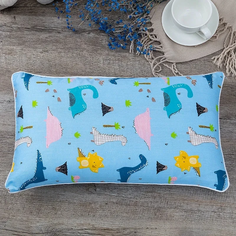 Zipper Type Baby Pillowcase Cartoon Pattern Children's Pillowcase Pure Cotton Pillow Covers Household Pillow Protect Case