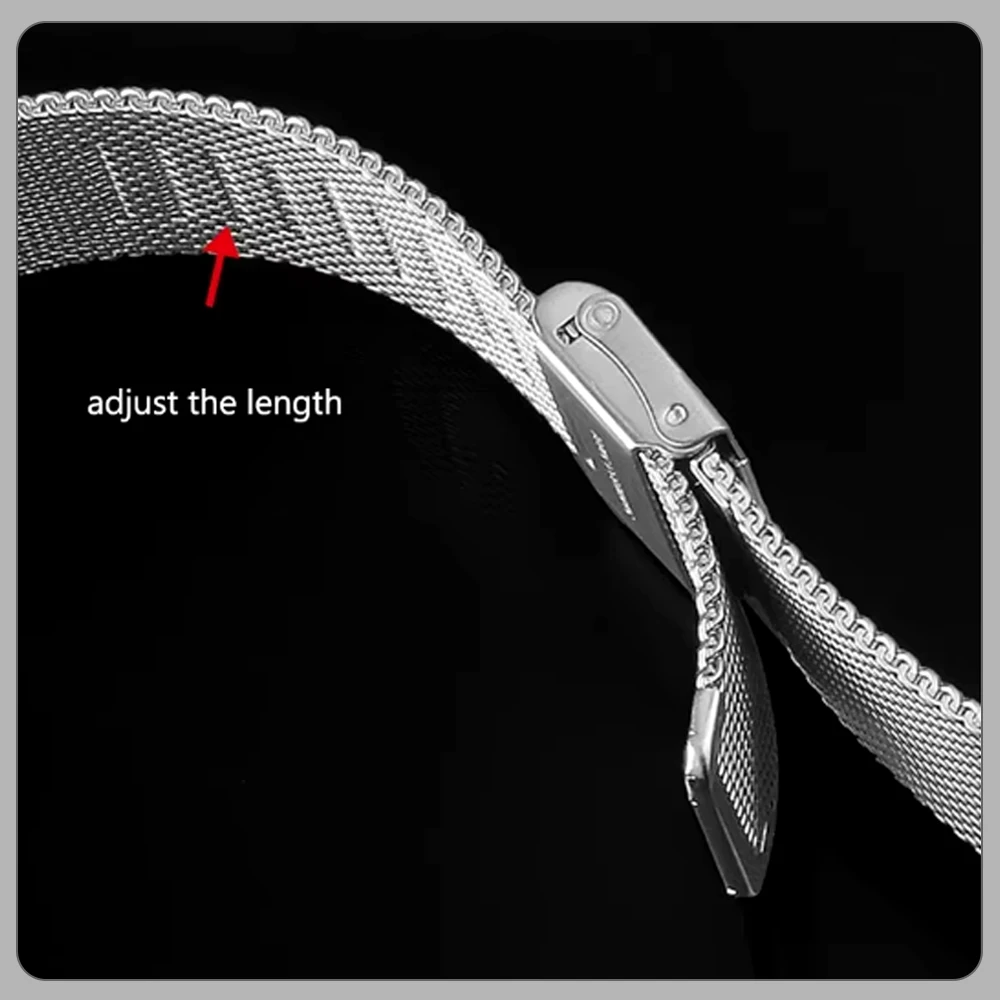 Sleek Stainless Steel Metal Watchband - 20mm/22mm Adjustable Bracelet Strap