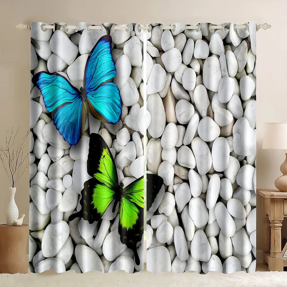 

Butterfly Curtain Decor Window Curtains Blackout Curtains for Bedroom, Rod Pocket Blocking Curtains, Window Drapes 1 Panel
