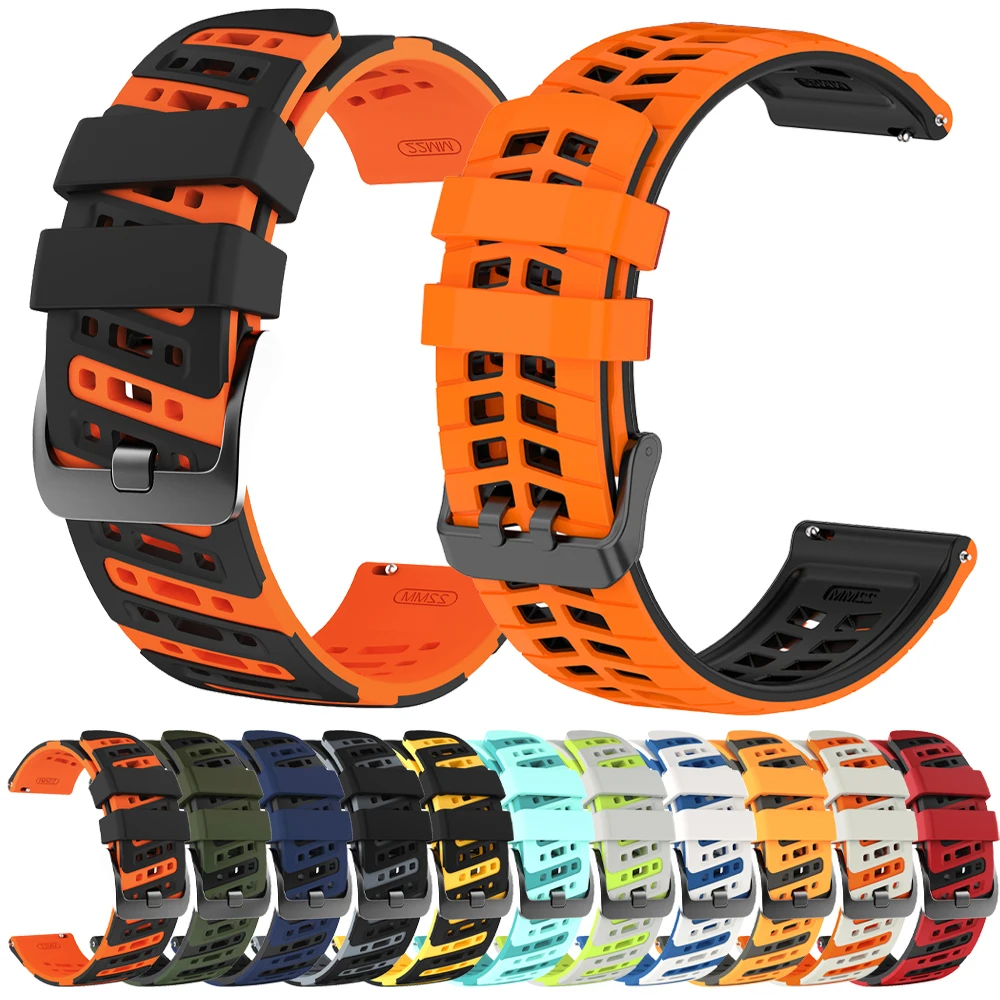 Breathable Silicone Sport Watch Band, 22mm