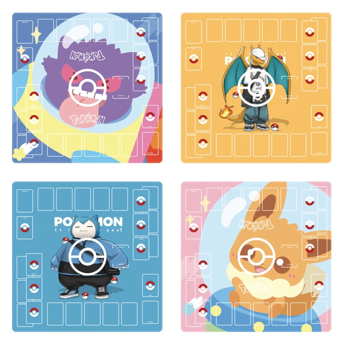 

60*60*0.2cm PTCG Pokemon Dedicated GAME Card Mat Battle Against Cartoon Pikachu Mewtwo Gengar Eevee Ivysaur Anime Toys Gifts