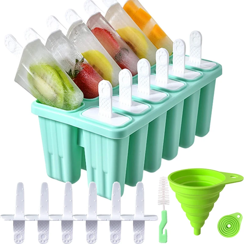 Popsicle Molds, 6 Pack Silicone Popsicle Molds Reusable Popsicle Mold Easy  Release Popsicle Molds With Silicone Funnel And Cleaning Brush