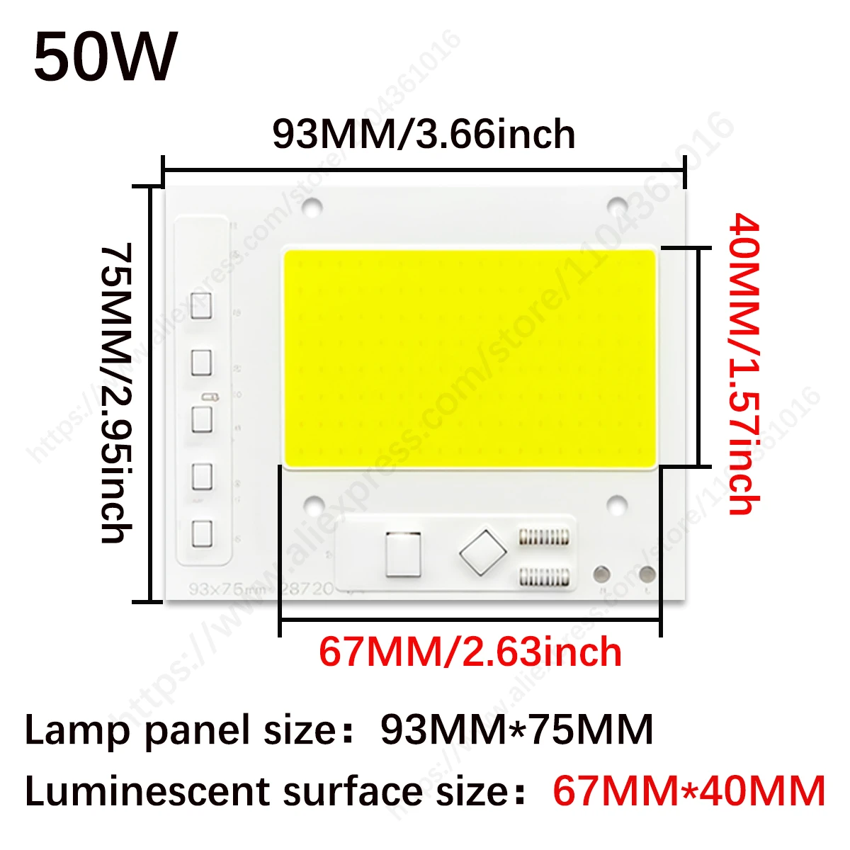 LED COB 칩 50W 100W 150W 200W 200-240V 스마트 IC 드라이버 불필요 LED 램프 광원 투광등 스포트라이트 DIY 조명용