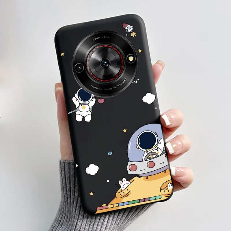Aesthetic Cute Cat Fashion Shockproof Black Matte Soft TPU Phone Case