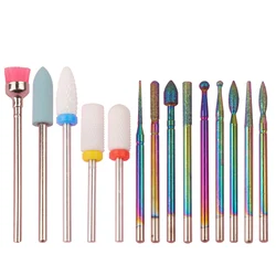 Professional Ceramic Nail Drill Bit Set for Acrylic Gel Nails and Cuticles - 14 Piece Collection (Set1)