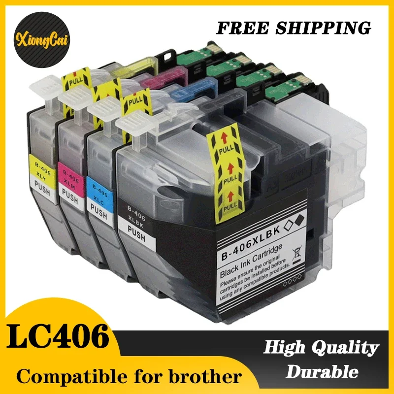 Cartuchos De Tinta Preta De Alto Rendimento LC406XL LC406 Para Cartuchos De Tinta Brother LC406 XL LC-406 Compatíveis Com Brother MFC-J4335DW MFC-J4535DW MFC-J5855DW MFC-J5855DW MFC-J6555DW