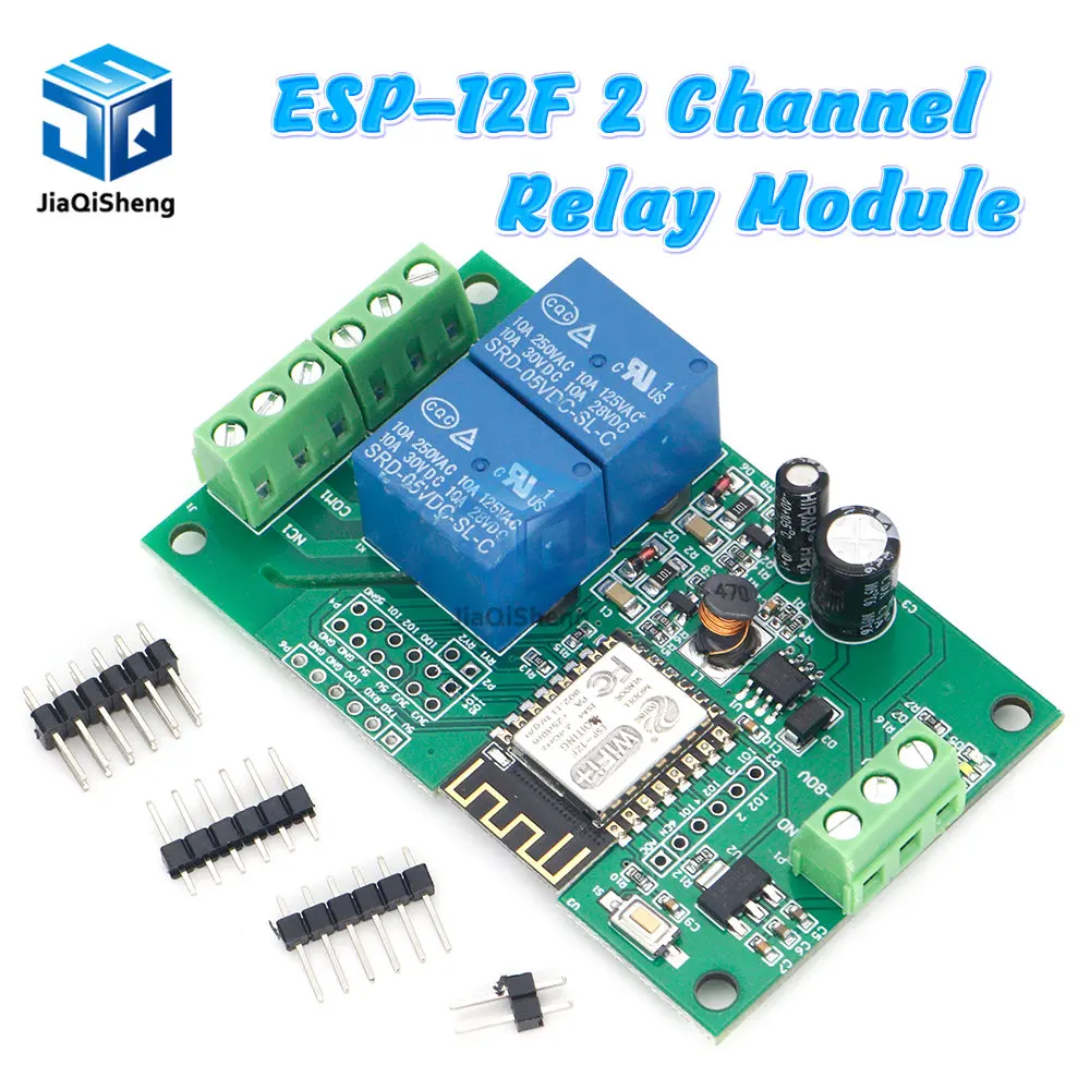 ESP8266-ESP-12F-WiFi-AC-250V-DC-30V-2-Channel-Relay-Module-Wireless ... image.
