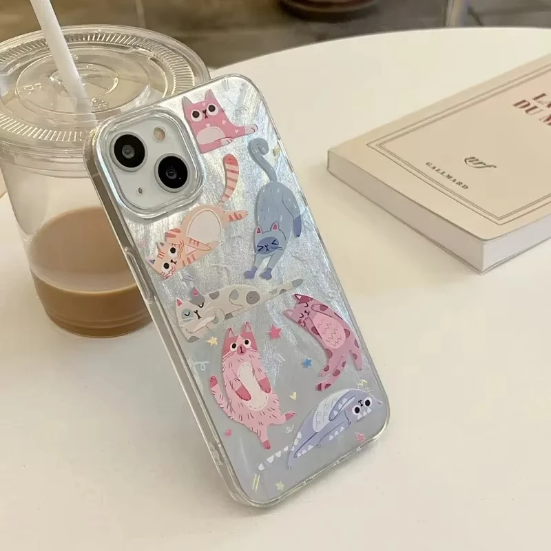 Adorable Cartoon Cat Protective Phone Case Cover