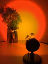 Sunset Projection Lamp Rainbow Atmosphere Night Light Sunset Light For Bedroom Room Decoration Background Wall Table Lamp