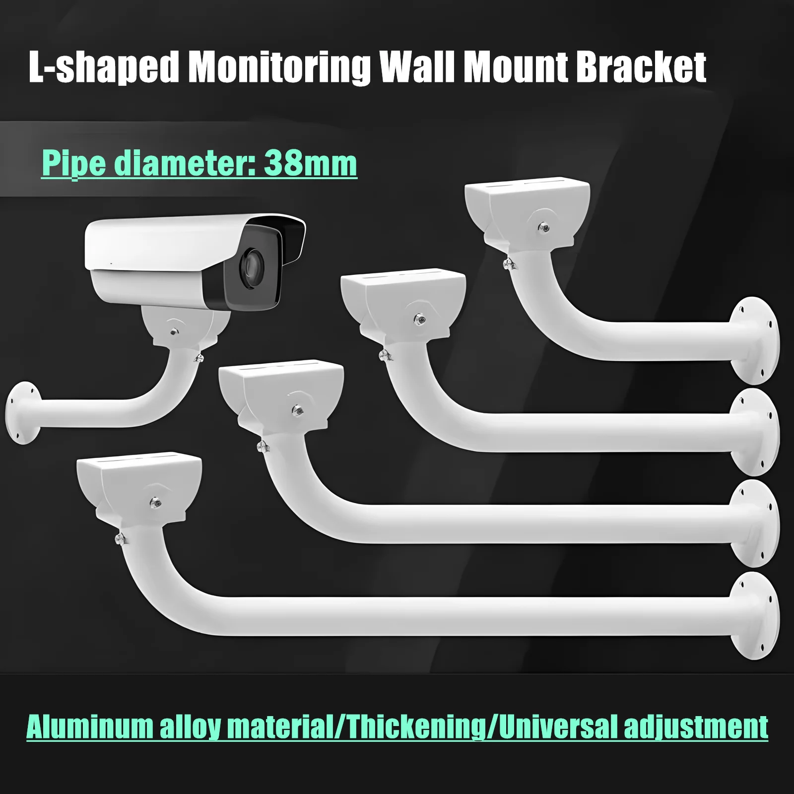 L Type Elbow Tube 200mm CCTV Stand Wall Mount Bracket Aluminum Ceiling Holder for Security Surveillance Cameras cctv camera bracket