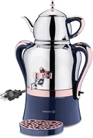 Korkmaz Tea Maker Set | Stainless Steel Samovar, Electric Teapot Set for Gift, Housewarming, Family Gathering | Inox-Rose Gold, 1
