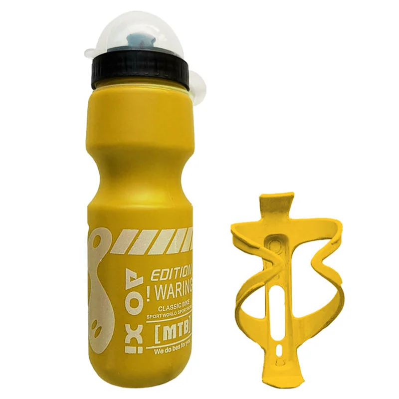 Bicycle Water Bottle Water Bottle Sports Bottle 750ML Mountain Bike Bicycle Cycling Water Drink Bottle + Holder Cage Rack