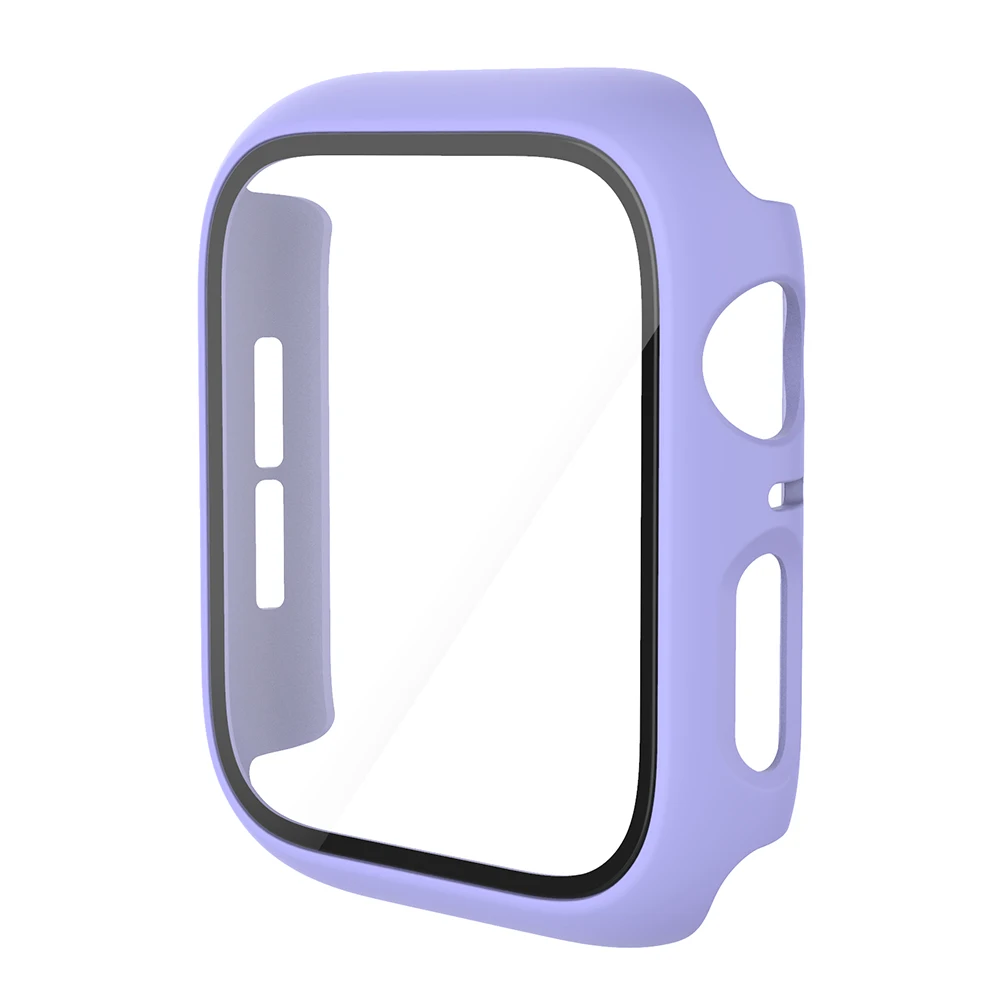 Premium Glass Case Protector for Apple Watch - Full Coverage Bumper Shield