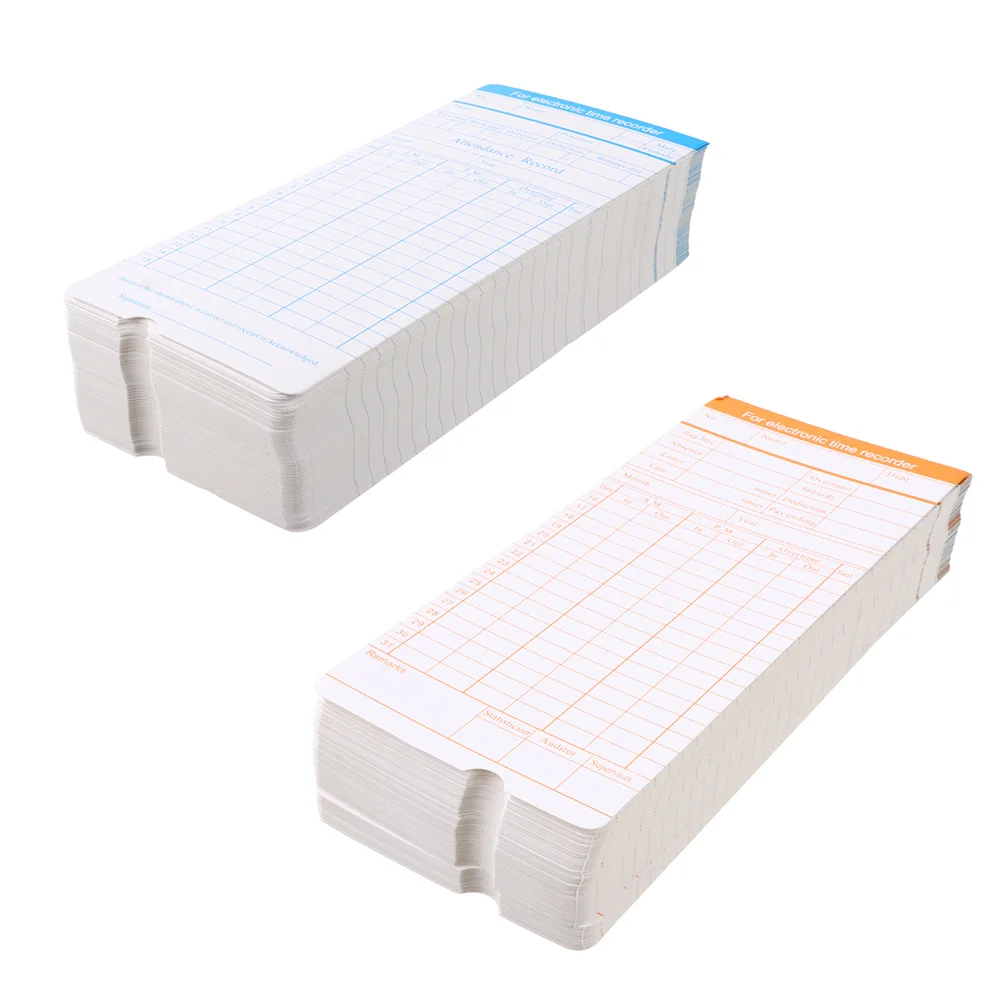 200 Sheets Attendance Card Employee Timecards Paper Trim Office Supplies Simple Design Service Life Quality