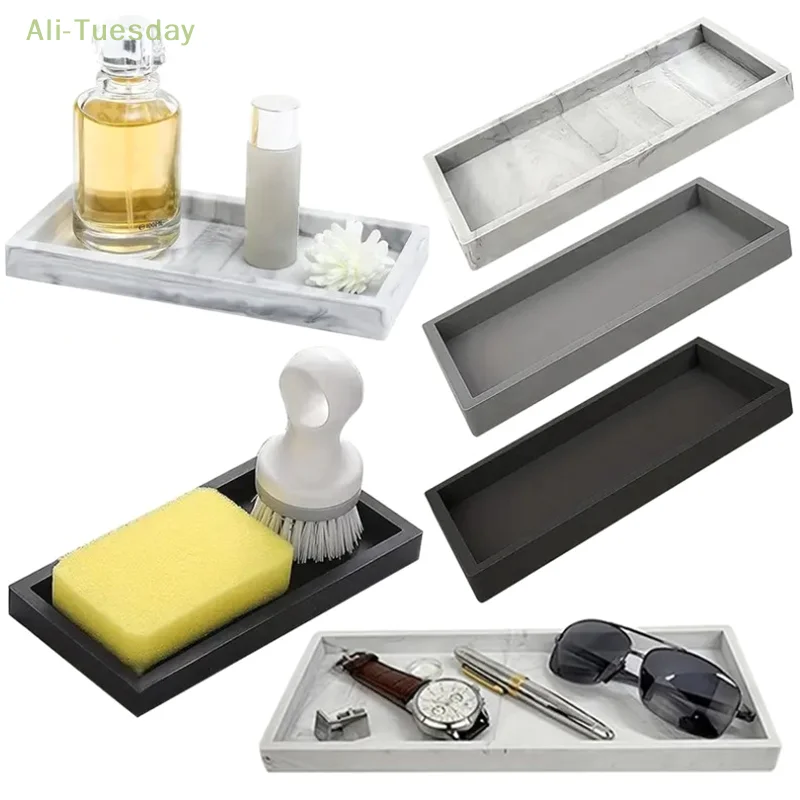

Countertop Soap Dispenser Tray Silicone Tray For Bathroom Kitchen Hands Soap Shampoo Perfume Storage Trays Bathroom Accessories