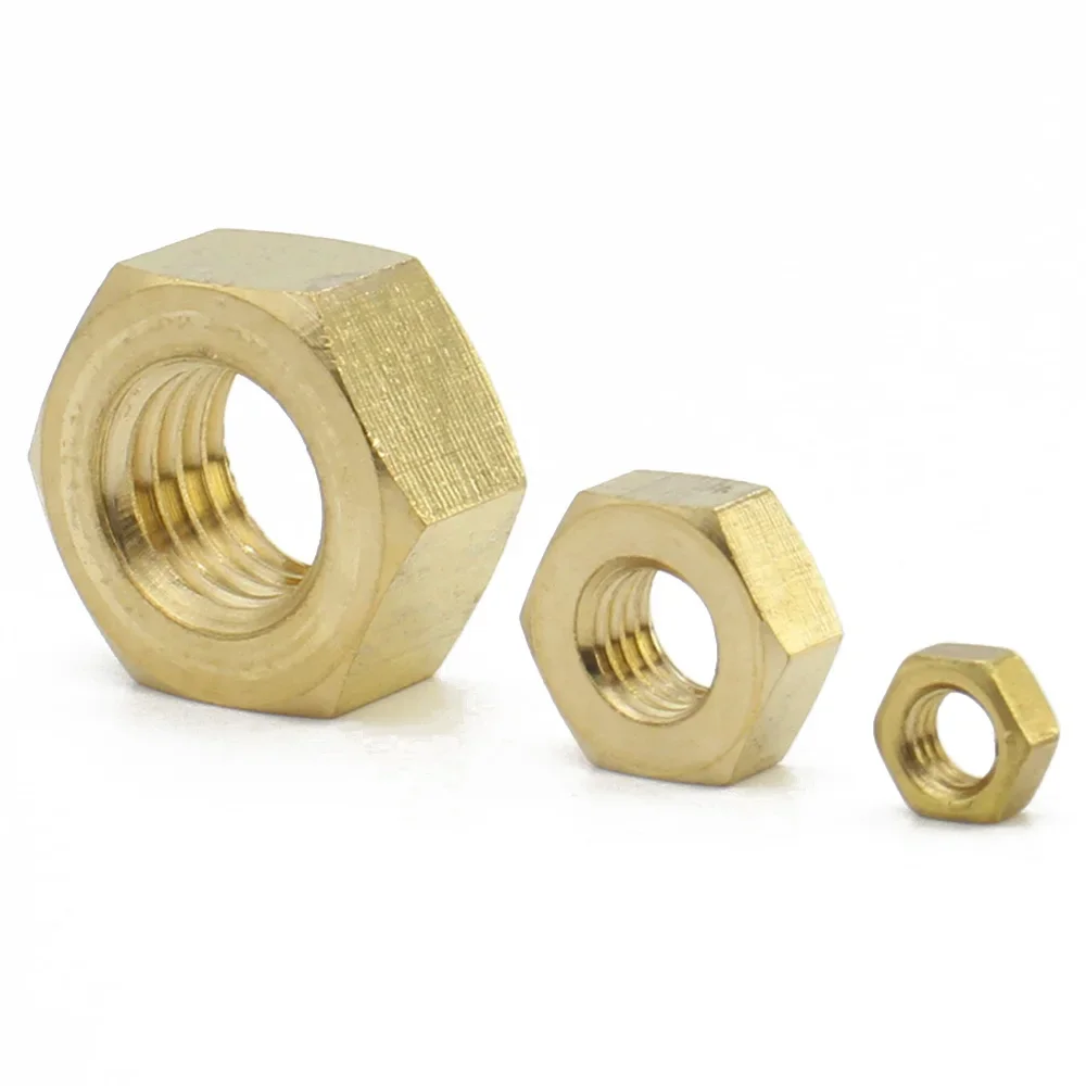 1-100pcs DIN934 Solid Brass Copper Hex Hexagon Nut for M1.4 M1.6 M2 M2.5 M3 M4 M5 M6 M8 M10 M12 M14 M16 M18 M20-M20 Screw Bolt auto fasteners,brass insert nuts