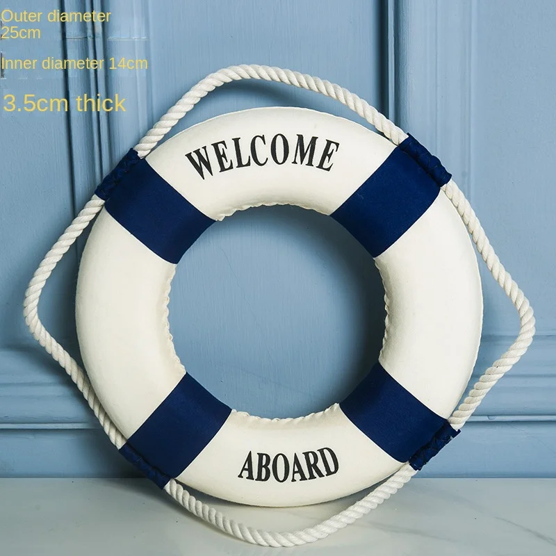Arredamento Casa Tema Marino HugeHug Welcome Aboard Lifebuoy - Decorazione Da Parete In Stile Salvagente Schiuma Parete