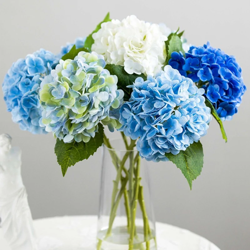 LargeArtificialHydrangeaFauxFlowersNaturalLifelikeRealTouch