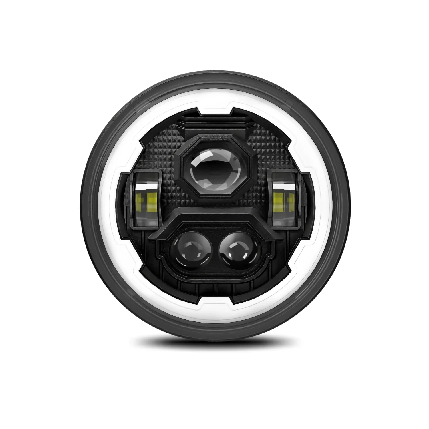 Car Headlight Angel Eyes 7 in DRL Led Headlight for Car Jeep Motorcycle Crystal