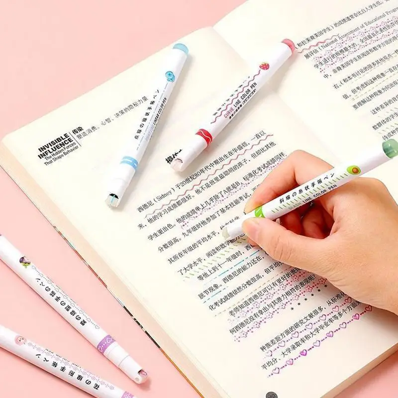 스크랩북용 곡선 펜, 컬러 펜 미세 포인트, 6 가지 곡선 모양, 다양한 노트북 마커