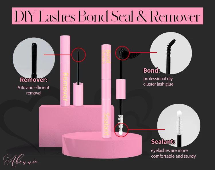 Lash Clusters Kit Fluff 80D Individual Lashes Cluster Eyelash Extensions DIY Lash Extension Kit Lash Bond and Seal Waterproof, L