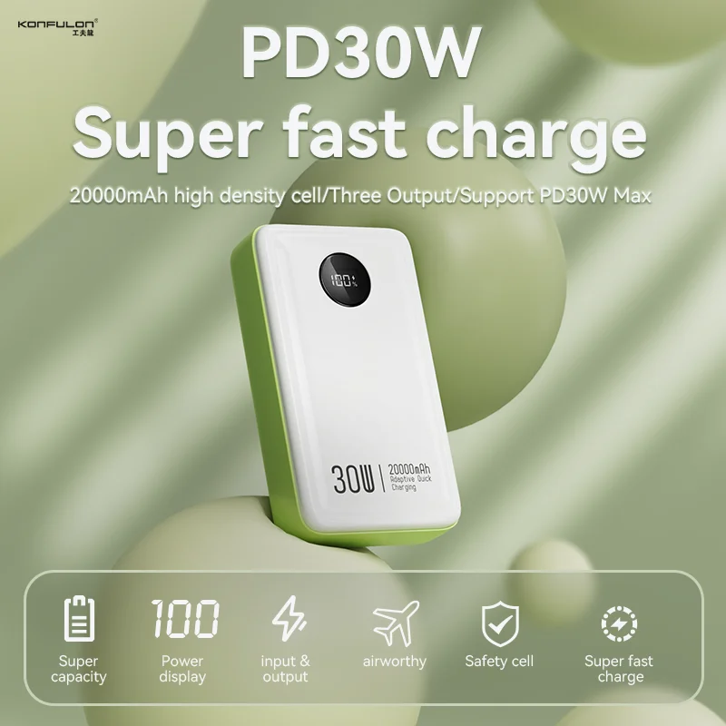 

Power Bank Fast Charger 22.5W Portable Powerful 20000mAh Large Capacity External Battery Powerbank for iPhone 13 14 Xiaomi