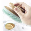 Silicone Brush Head Back Scrubber Shower Brush With Long Wooden Handle Dry Skin Exfoliating Body Massage Cleaning Tool 2