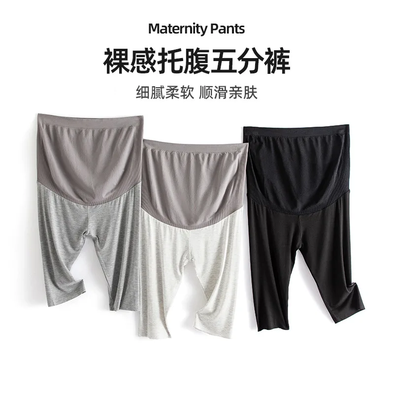 Pregnant Women Leggings Five-point Pants Wholesale Summer Spring New High Waist Abdominal Pants Large Size Pregnant Women Pants