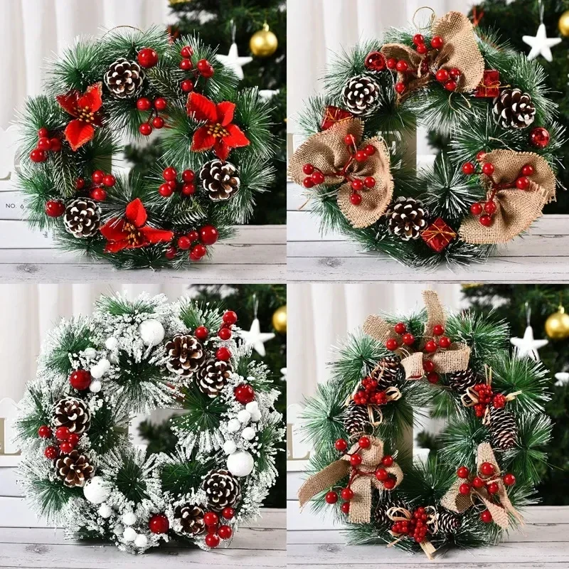 Christmas Wreath Xmas Door Garland Oranments Merry Christmas Decor For Christmas Wreath Xmas Door Garland Oranments Merry Christmas Decor For Home 2024 Happy New Year Naviidad