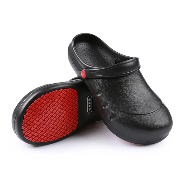 Black Anti-collision steel head Chef Shoes Cook Slippers Non-slip Waterproof Oil-proof Hotel Restaurant Kitchen Work Shoes chef shoes