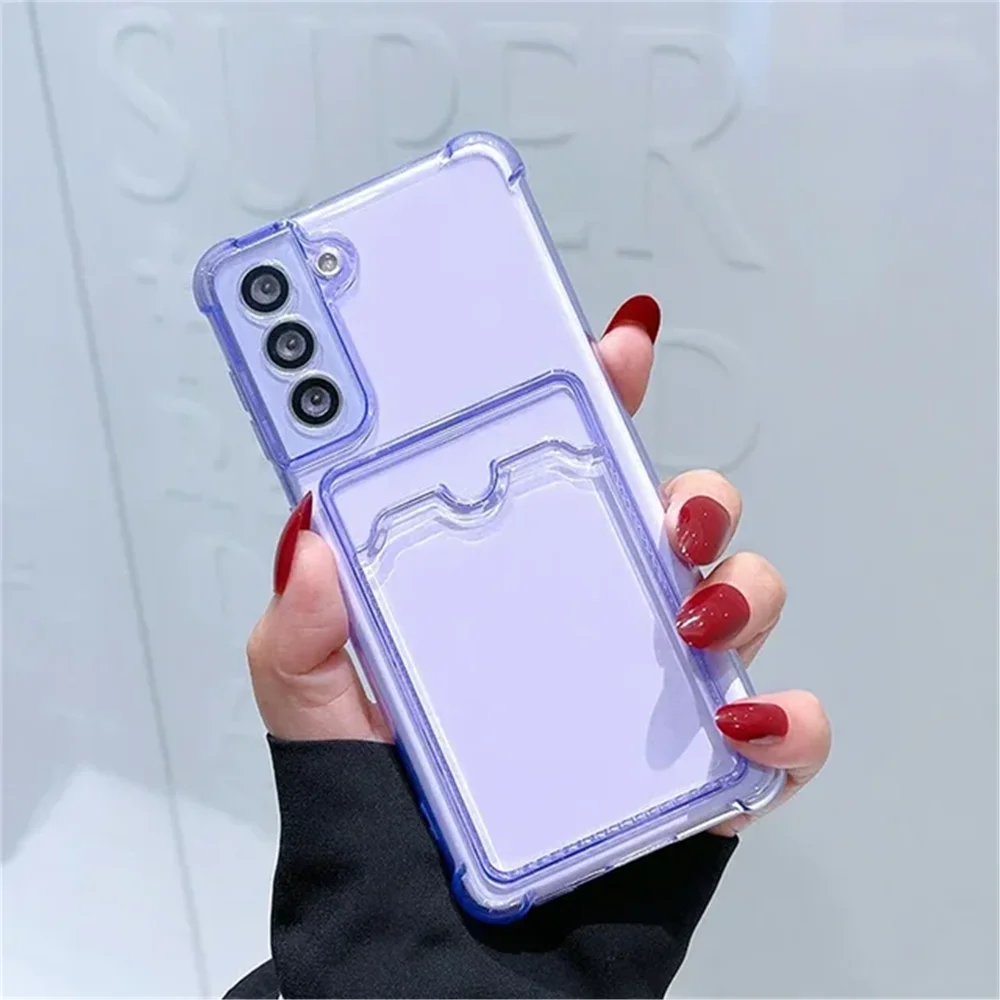 Transparent Silicone Phone Case with Soft Card Holder Feature